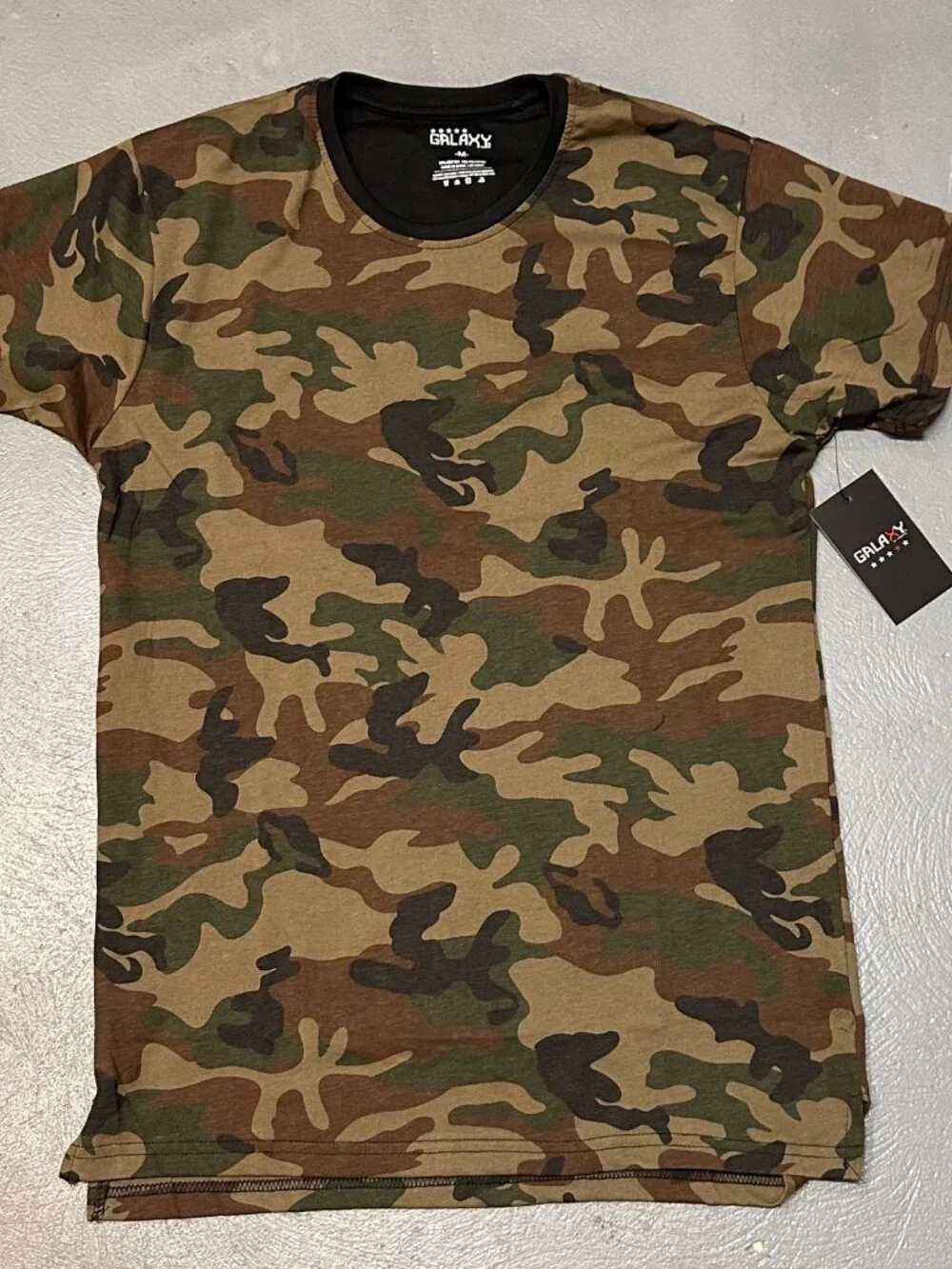 3/$30 Galaxy By Harvic Camouflage Shirt Mens Medium Green Brown Short Sleeve New
